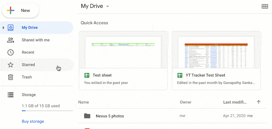 sorting google drive by size