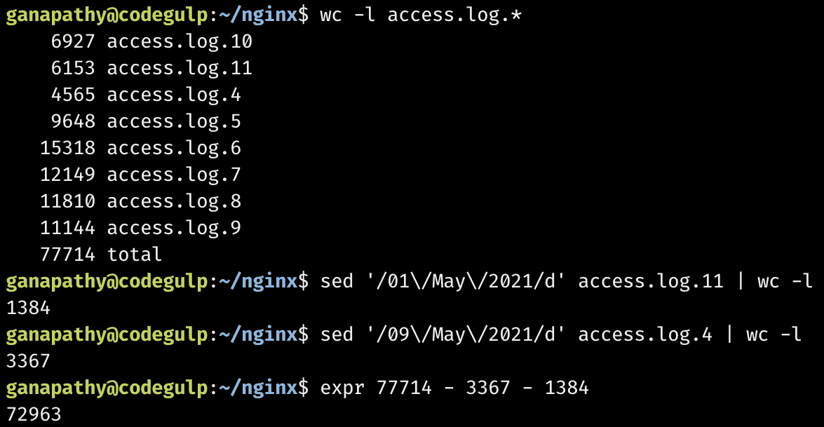 request count from nginx access log