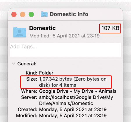 folder properties - google drive on desktop