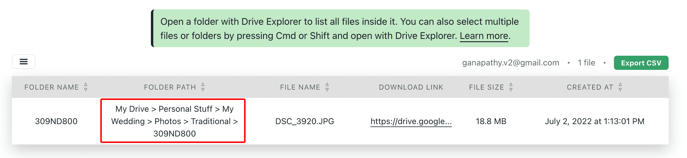 drive explorer file path