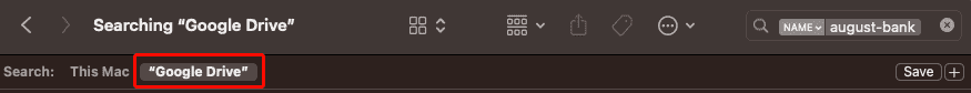 mac searching within google drive