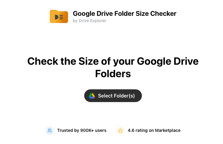 google drive folder size checker app